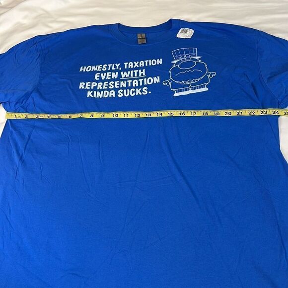 Honestly, Taxation Even With Representation…Men’s Blue Graphic Tee Size 3XL - Picture 5 of 6